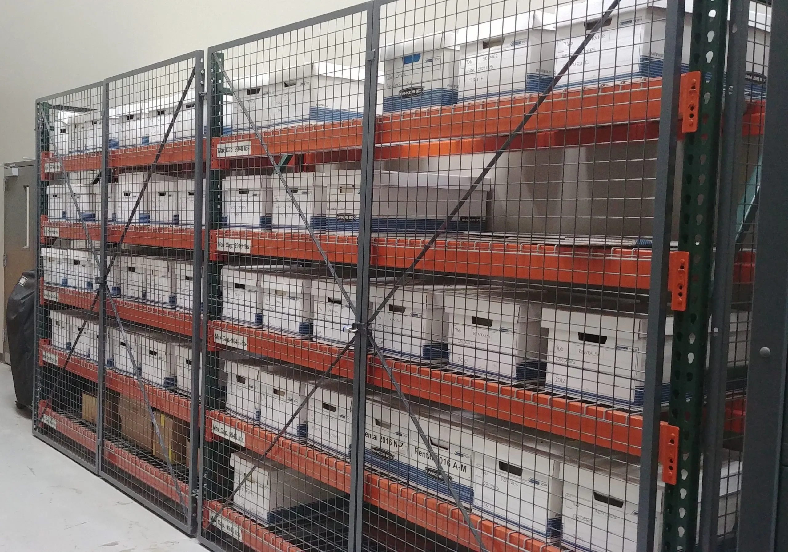 Secure package cage storage